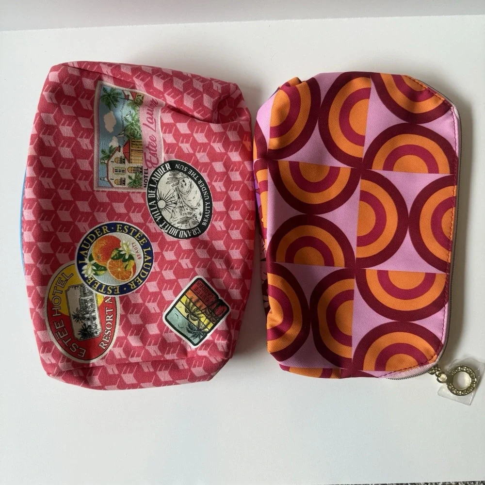 New Lot of 2 ESTEE LAUDER zippered Travel‎ Cosmetic Bag 9